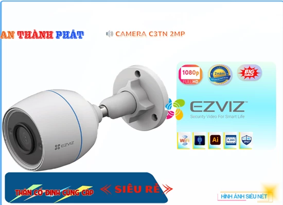 Lắp đặt camera tân phú Camera  Wifi Ezviz C3TN 2MP Thiết kế Đẹp