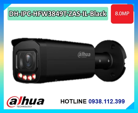 camera dahua dh-ipc-hfw3849t-zas-il-black, camera bullet dahua 8mp, camera dahua smart dual light, camera ip dahua có mic, camera dahua ip67 ngoài trời