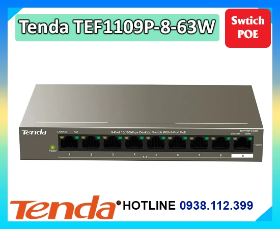 Lắp đặt camera Switch PoE Tenda TEF1109P-8-63W
