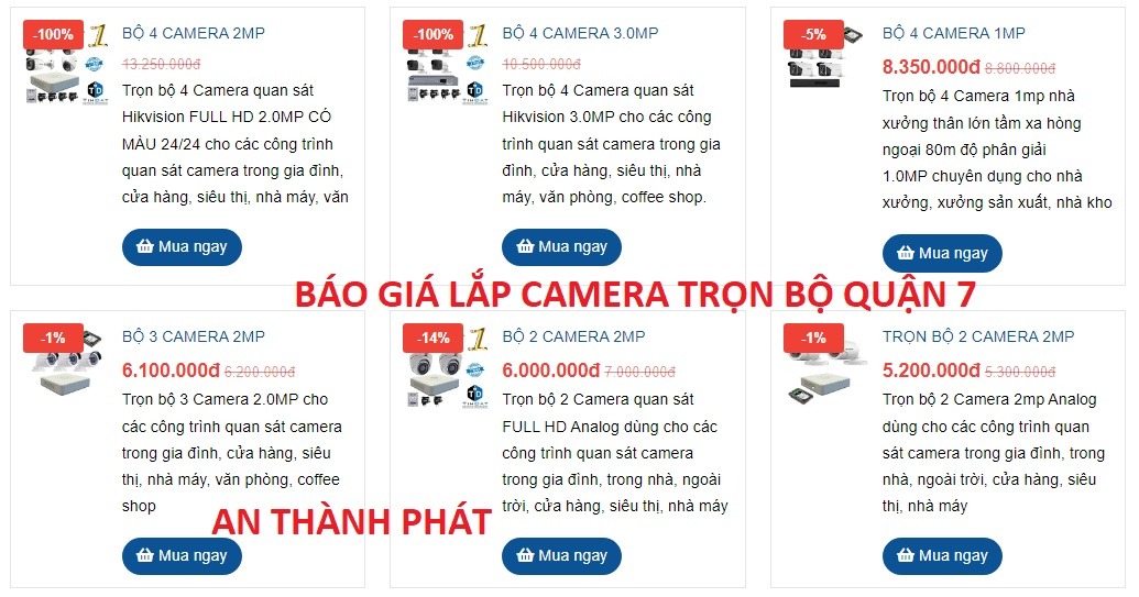 BÁO GIÁ CAMERA QUAN SÁT CÓ DÂY TẠI QUẬN 7