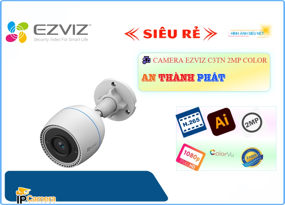 C3TN 2MP Color Camera Chính Hãng Wifi Ezviz C3TN 2MP Color Camera Chính Hãng Wifi Ezviz