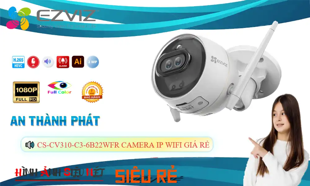 CS-CV310-C3-6B22WFR sắc nét Wifi Ezviz CS-CV310-C3-6B22WFR sắc nét Wifi Ezviz