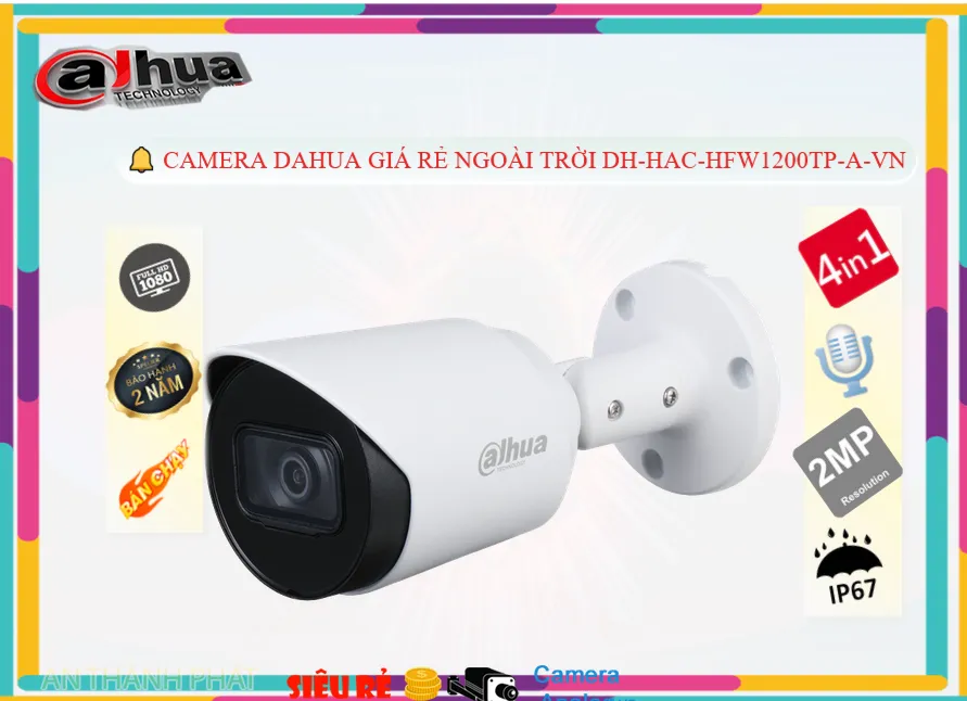 Camera HD thông số có cảm biến hình ảnh kích thước 1/2.7 Dahua DH-HAC-HFW1200TP-A-VN Tiết Kiệm Camera HD thông số có cảm biến hình ảnh kích thước 1/2.7 Dahua DH-HAC-HFW1200TP-A-VN Tiết Kiệm
