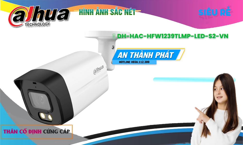 Camera Dahua DH-HAC-HFW1239TLMP-LED-S2-VN Camera Dahua DH-HAC-HFW1239TLMP-LED-S2-VN