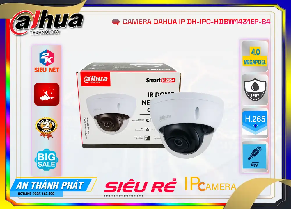➠  DH-IPC-HDBW1431EP-S4 sắc nét Dahua