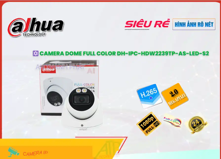 DH-IPC-HDW2239TP-AS-LED-S2 sắc nét Dahua ➠ DH-IPC-HDW2239TP-AS-LED-S2 sắc nét Dahua ➠