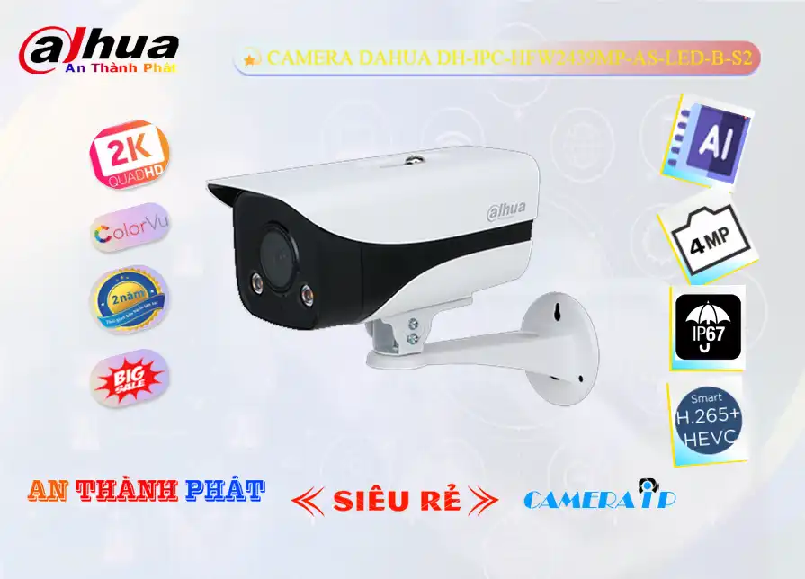 DH-IPC-HFW2439MP-AS-LED-B-S2 sắc nét Dahua ➠
