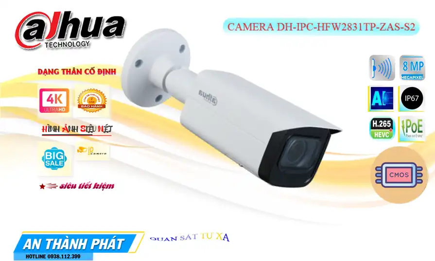 DH-IPC-HFW2831TP-ZAS-S2 sắc nét Dahua DH-IPC-HFW2831TP-ZAS-S2 sắc nét Dahua
