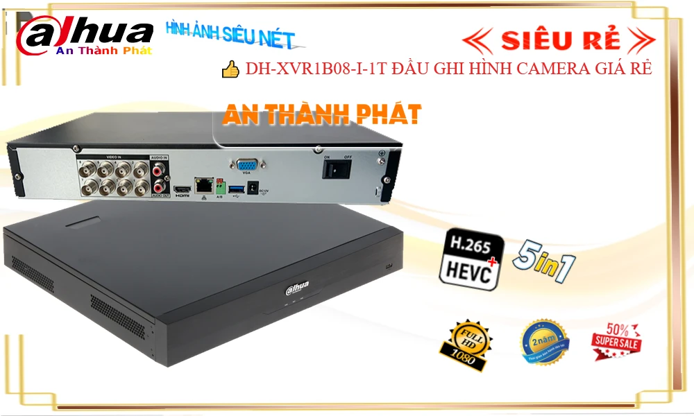 Đầu Thu DH-XVR1B08-I-1T Dahua Đầu Thu DH-XVR1B08-I-1T Dahua