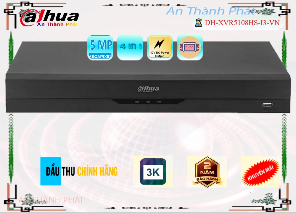 Đầu ghi Dahua DH-XVR5108HS-I3-VN Đầu ghi Dahua DH-XVR5108HS-I3-VN