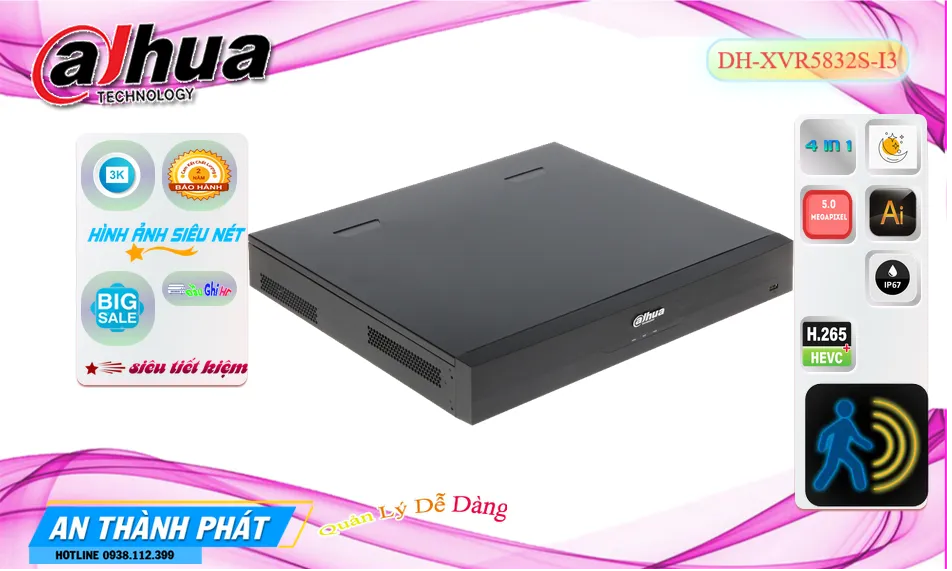 ➠ DH-XVR5832S-I3 sắc nét Dahua ➠ DH-XVR5832S-I3 sắc nét Dahua