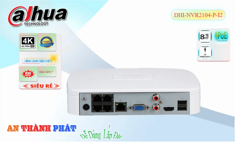 Đầu ghi DHI-NVR2104-P-I2 Đầu ghi DHI-NVR2104-P-I2