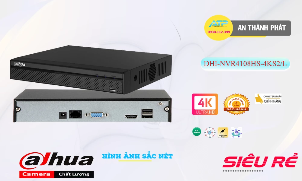 DHI-NVR4108HS-4KS2-L sắc nét Dahua