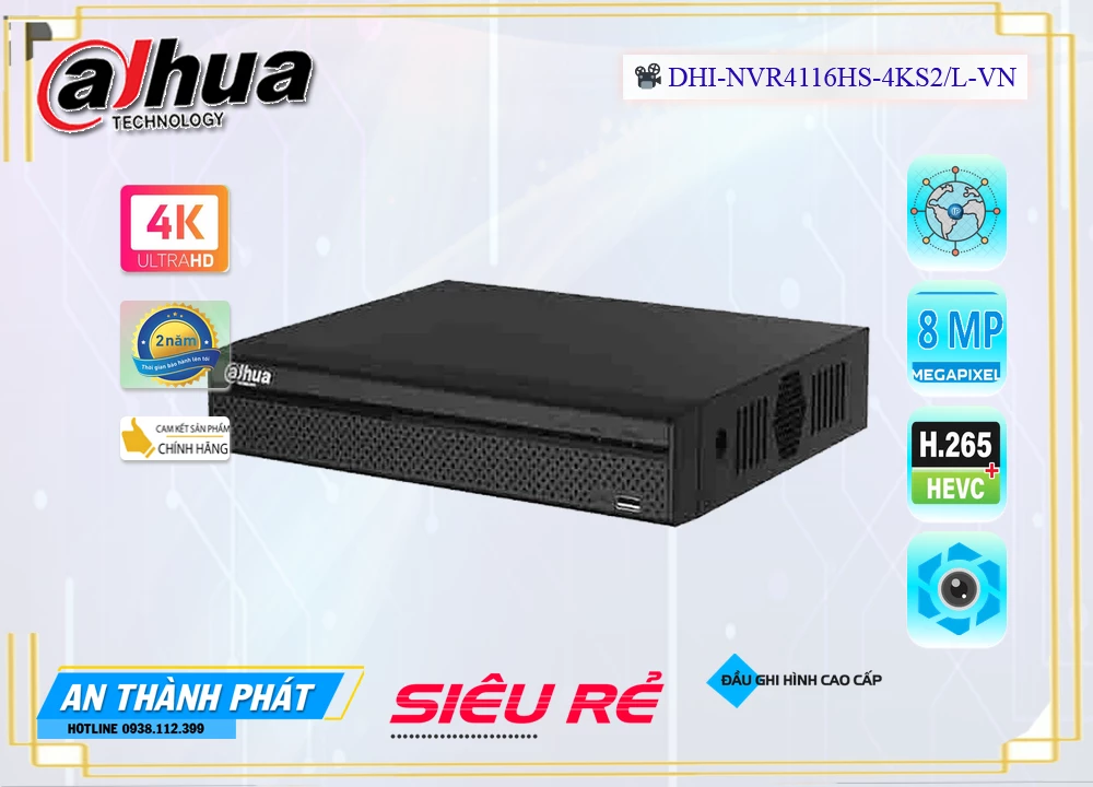 DHI-NVR4116HS-4KS2/L-VN sắc nét Dahua DHI-NVR4116HS-4KS2/L-VN sắc nét Dahua