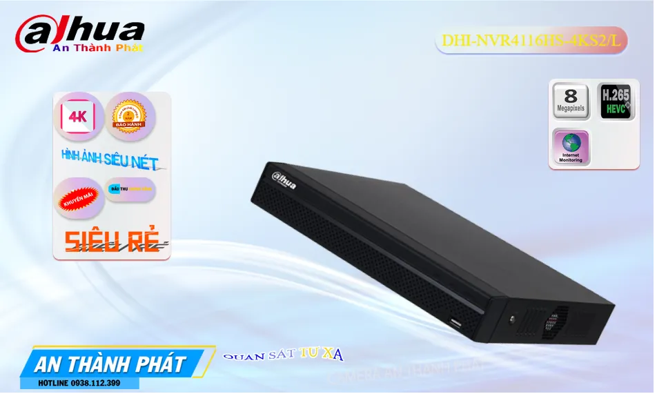 Đầu ghi DHI-NVR4116HS-4KS2L Dahua Đầu ghi DHI-NVR4116HS-4KS2L Dahua