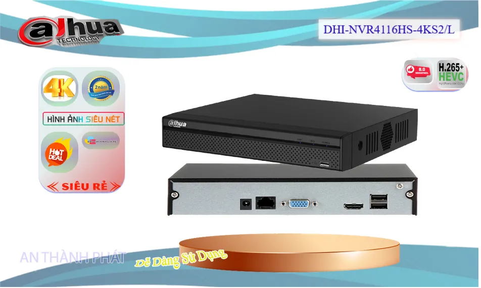 Đầu ghi DHI-NVR4116HS-4KS2L Dahua Đầu ghi DHI-NVR4116HS-4KS2L Dahua