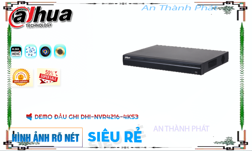 DHI-NVR4216-4KS3 Đầu Ghi Dahua DHI-NVR4216-4KS3 Đầu Ghi Dahua