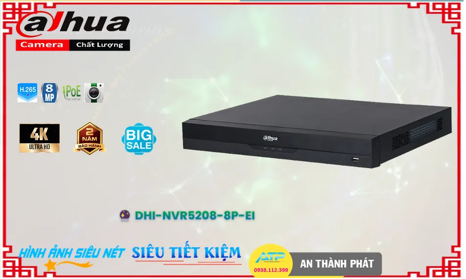 DHI-NVR5208-8P-EI Đầu Ghi Hình Mẫu Đẹp DHI-NVR5208-8P-EI Đầu Ghi Hình Mẫu Đẹp