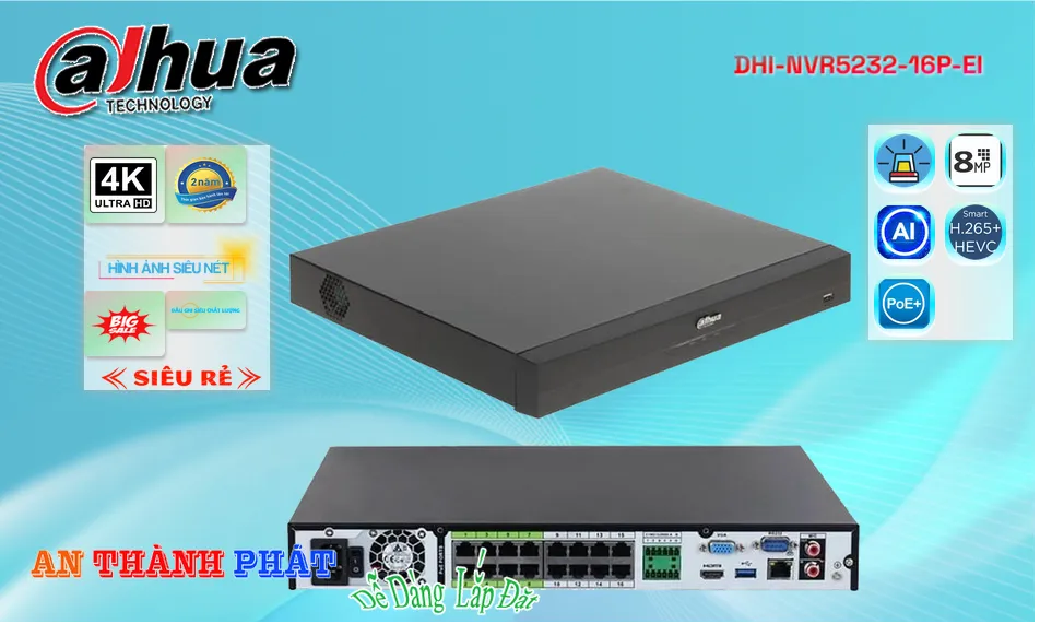 DHI-NVR5232-16P-EI sắc nét Dahua ➠