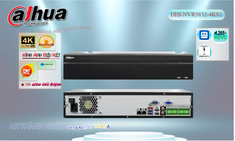 DHI-NVR5832-4KS2 sắc nét Dahua DHI-NVR5832-4KS2 sắc nét Dahua