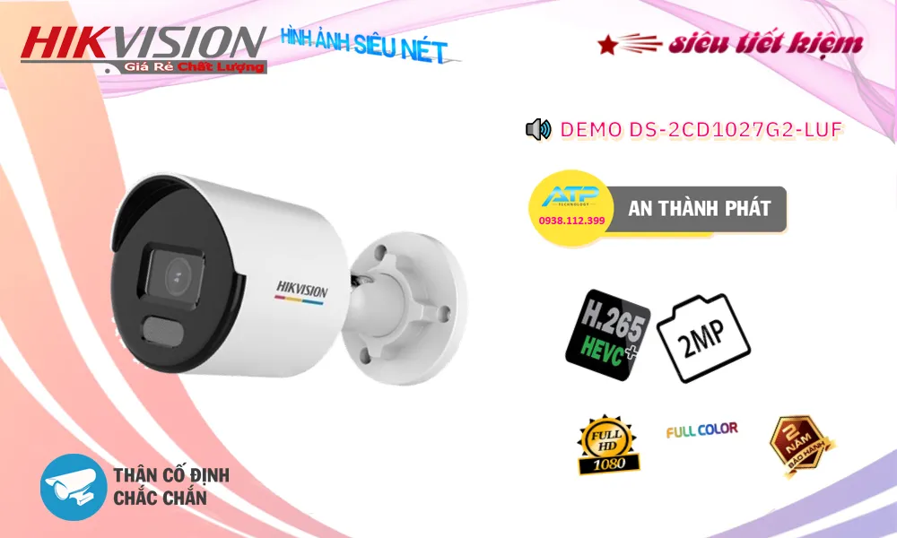 DS-2CD1027G2-LUF sắc nét Hikvision DS-2CD1027G2-LUF sắc nét Hikvision