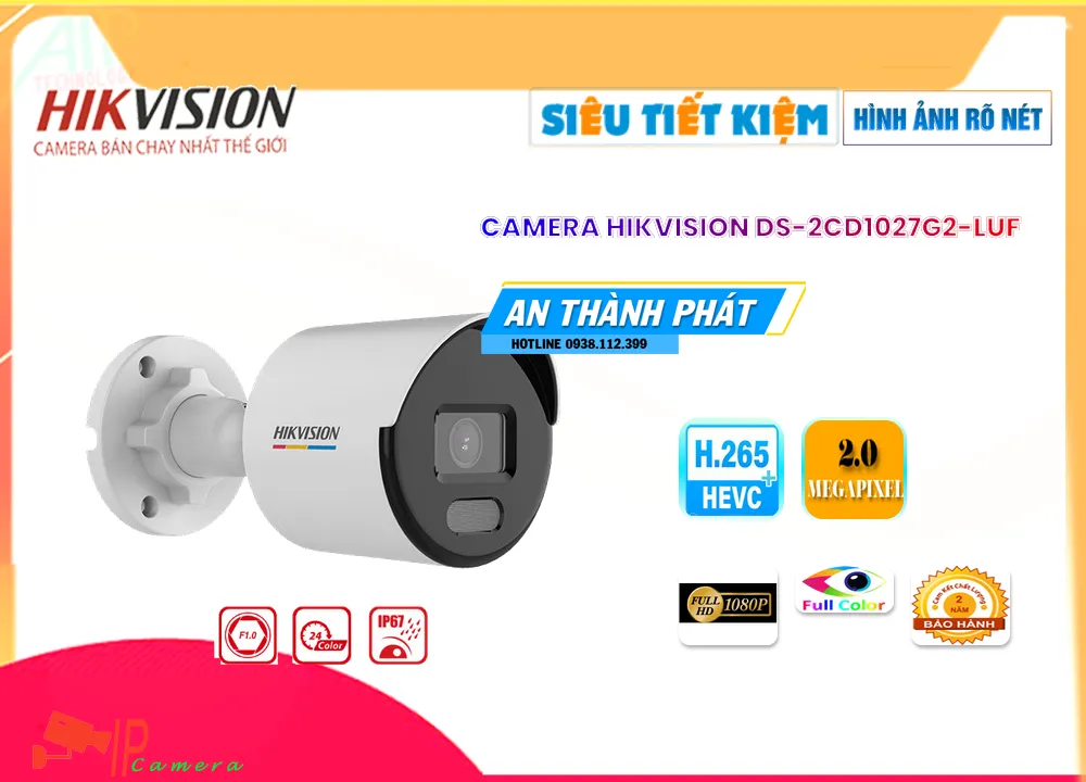 DS-2CD1027G2-LUF sắc nét Hikvision DS-2CD1027G2-LUF sắc nét Hikvision