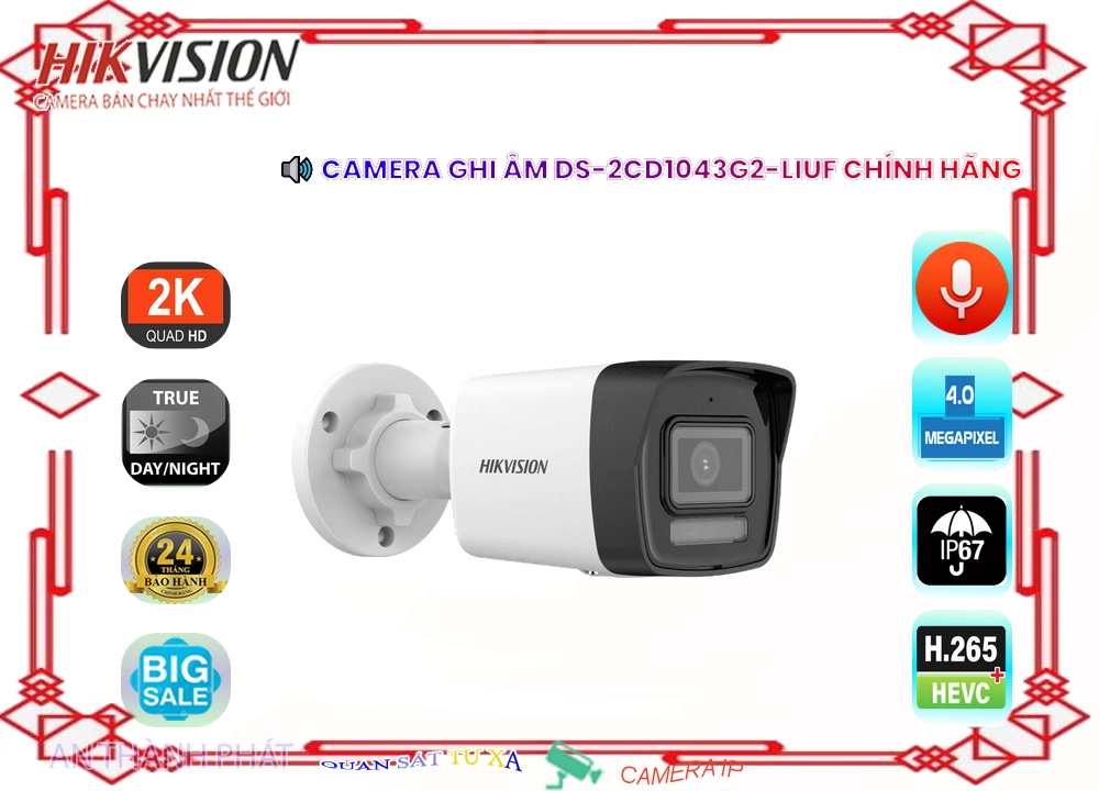 Camera IP Hikvision DS-2CD1043G2-LIUF Tiết Kiệm Camera IP Hikvision DS-2CD1043G2-LIUF Tiết Kiệm