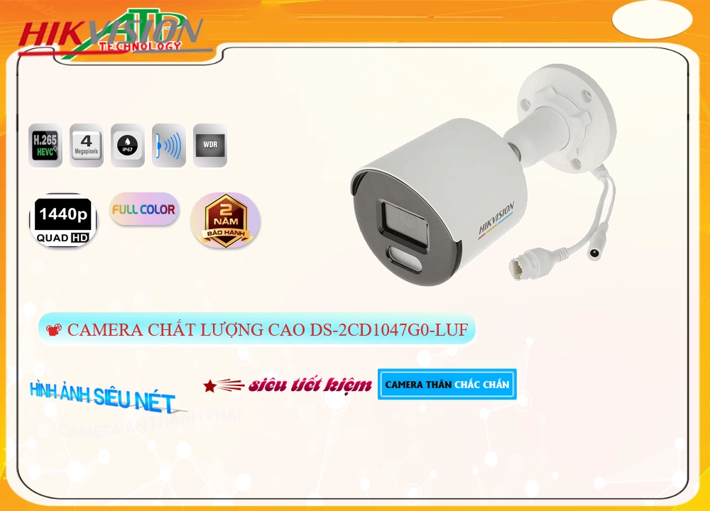 Camera Hikvision DS-2CD1047G0-LUF ✲ Camera Hikvision DS-2CD1047G0-LUF ✲