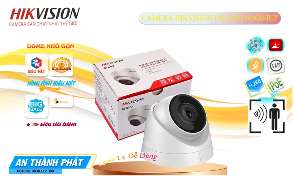 Camera DS-2CD1343G0-IUF Hikvision