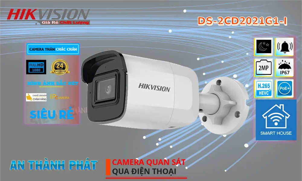 ➠  DS-2CD2021G1-I sắc nét Hikvision