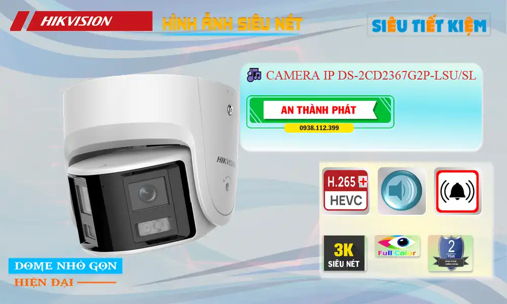 Camera Hikvision DS-2CD2367G2P-LSU/SL