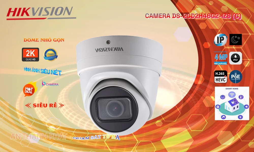 DS-2CD2H46G2-IZS(C) sắc nét Hikvision ➠