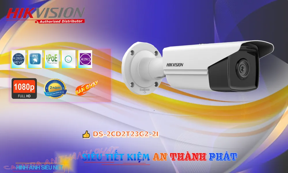DS-2CD2T23G2-2I sắc nét Hikvision