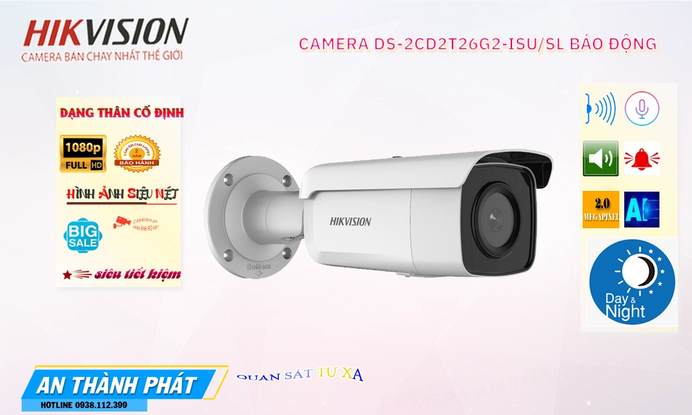 DS-2CD2T26G2-ISU-SL sắc nét Hikvision