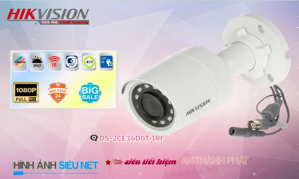 DS-2CE16D0T-IRF sắc nét Hikvision ➠