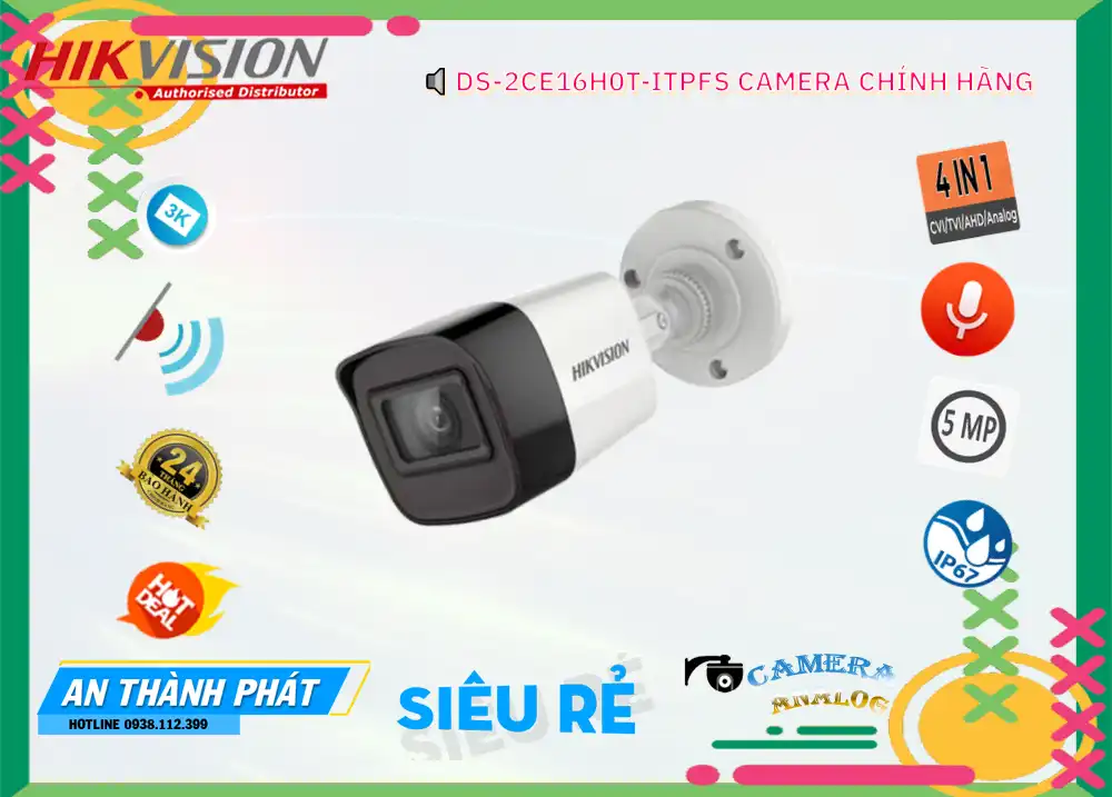 DS-2CE16H0T-ITPFS sắc nét Hikvision ➠ DS-2CE16H0T-ITPFS sắc nét Hikvision ➠