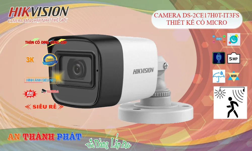 DS-2CE17H0T-IT3FS sắc nét Hikvision