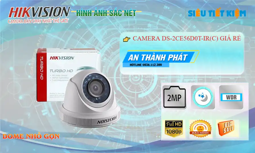 DS-2CE56D0T-IR(C) sắc nét Hikvision
