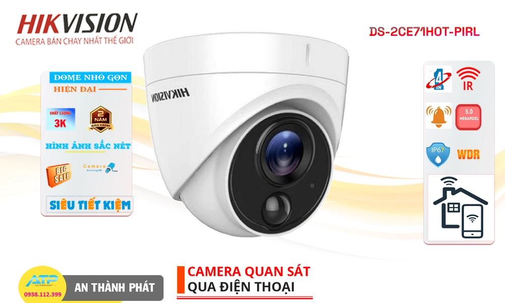 DS-2CE71H0T-PIRL Camera Công Nghệ HD Giá rẻ Hikvision