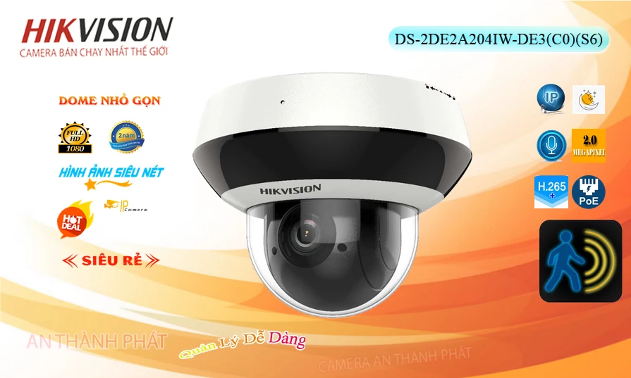 DS-2DE2A204IW-DE3(C0)(S6) sắc nét Hikvision