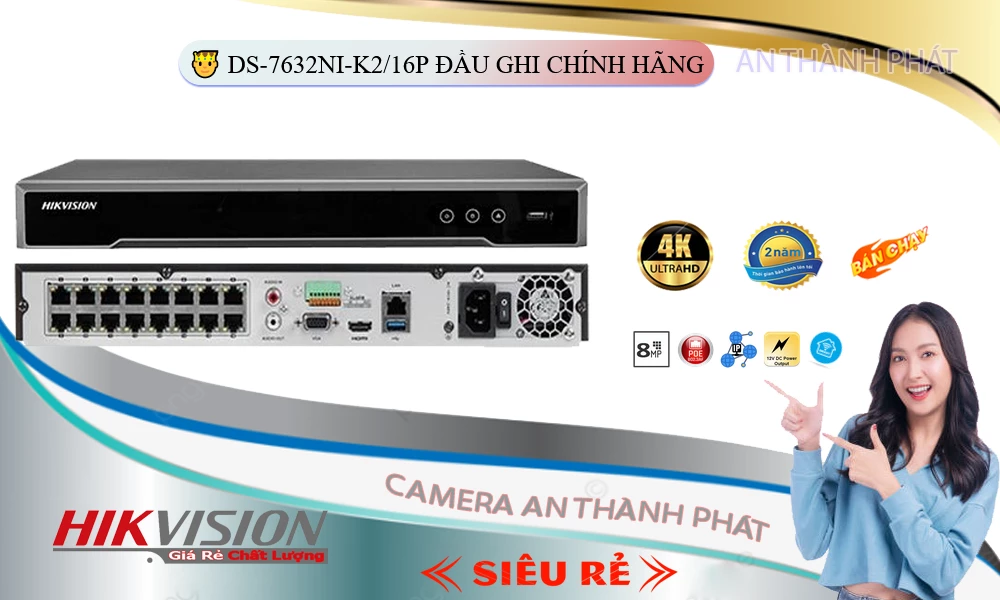 DS-7632NI-K2/16P sắc nét Hikvision ➠ DS-7632NI-K2/16P sắc nét Hikvision ➠