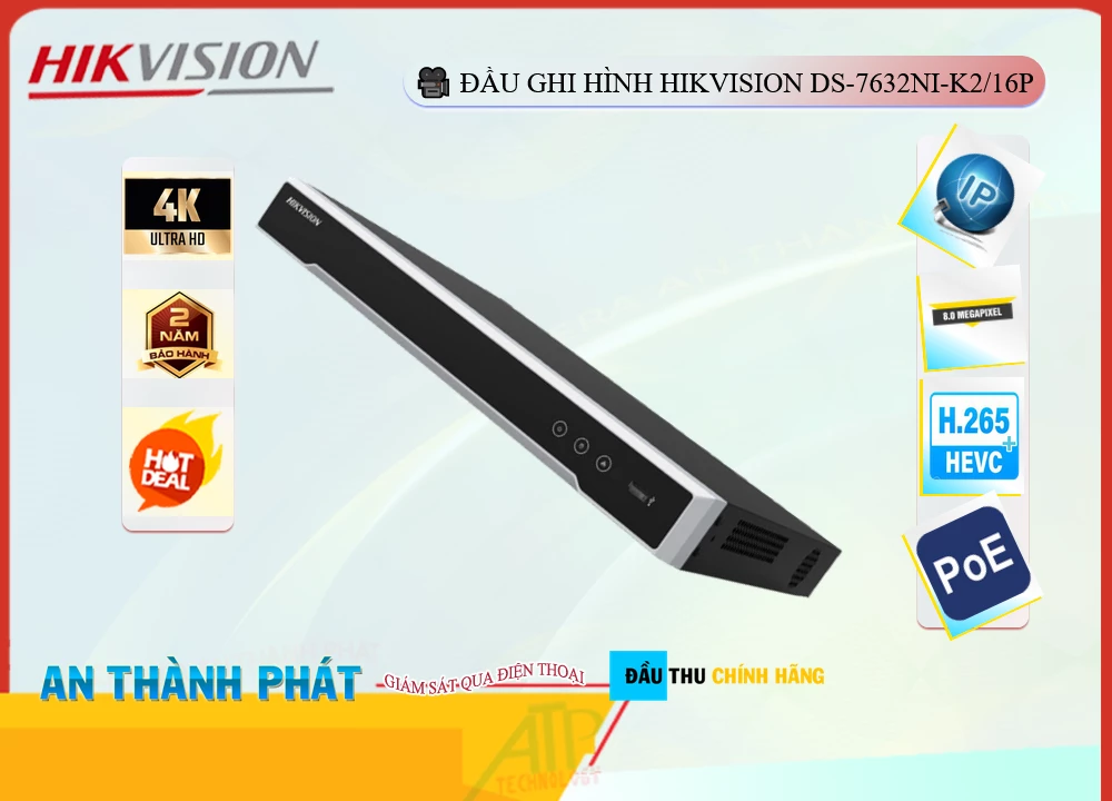 DS-7632NI-K2/16P sắc nét Hikvision ➠ DS-7632NI-K2/16P sắc nét Hikvision ➠