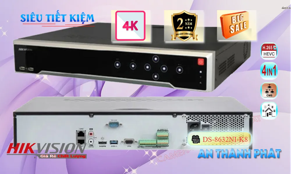DS-8632NI-K8 sắc nét Hikvision