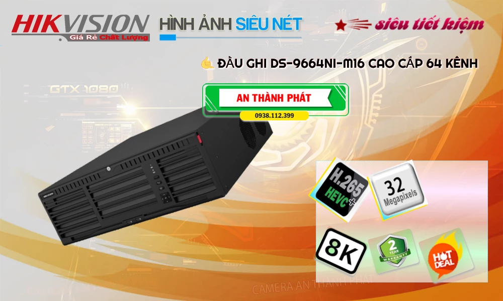DS-9664NI-M16 sắc nét Hikvision