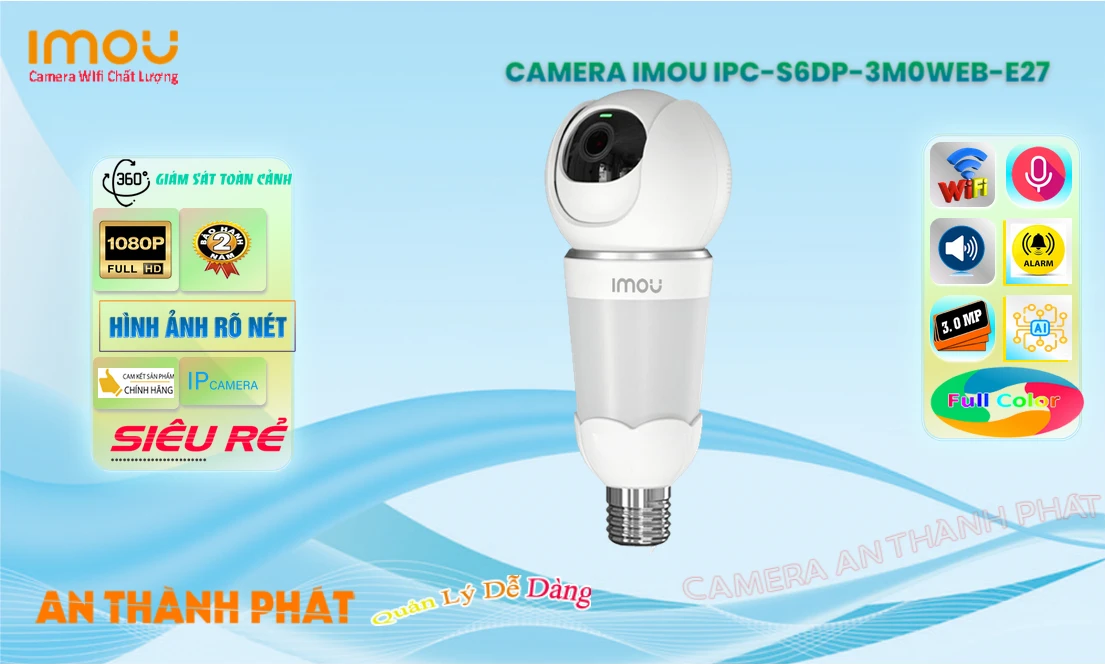 IPC-S6DP-3M0WEB-E27 sắc nét Wifi Imou IPC-S6DP-3M0WEB-E27 sắc nét Wifi Imou