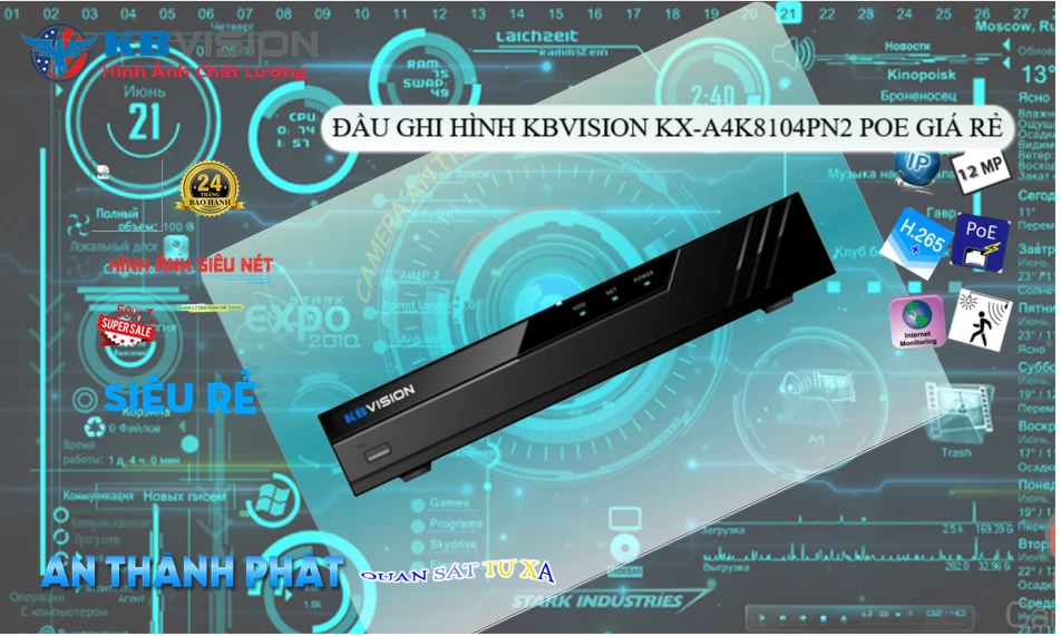 KX-A4K8104PN2 sắc nét KBvision KX-A4K8104PN2 sắc nét KBvision