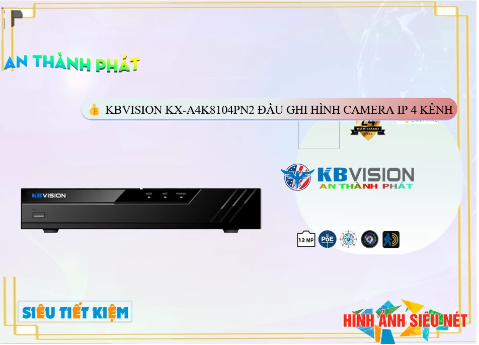 KX-A4K8104PN2 sắc nét KBvision KX-A4K8104PN2 sắc nét KBvision