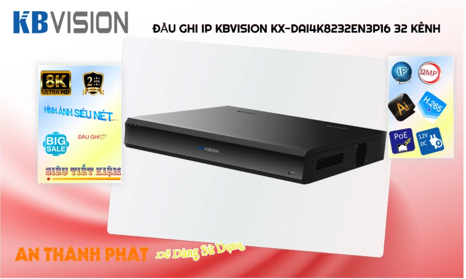 KX-DAi4K8232EN3P16 sắc nét KBvision