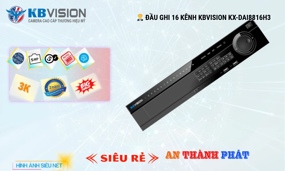 KX-DAi8816H3 sắc nét KBvision KX-DAi8816H3 sắc nét KBvision