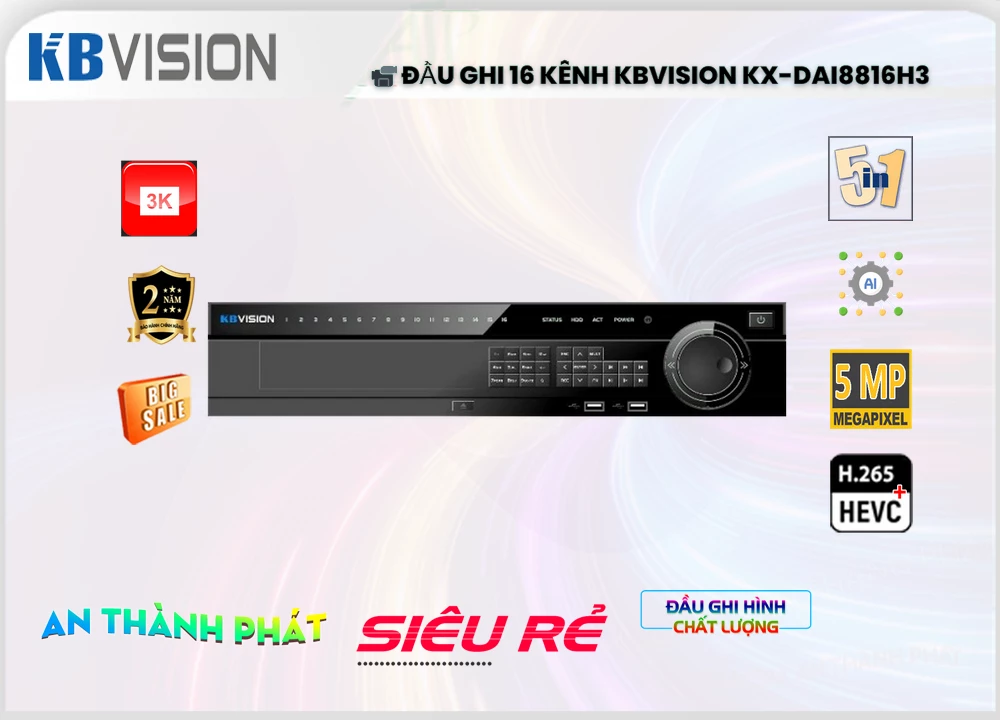 KX-DAi8816H3 sắc nét KBvision KX-DAi8816H3 sắc nét KBvision